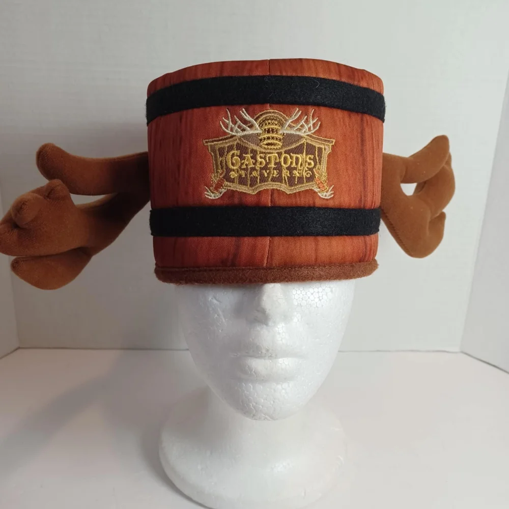 Walt Disney Parks Gastons Tavern Barrel Keg Hat Antlers Ears Magic Kingdom Moose